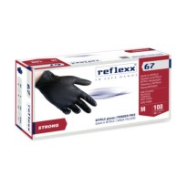 Gants en nitrile noirs sans poudre Reflexx 67