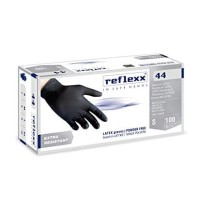 Gants en latex noirs sans poudre - Reflexx 44