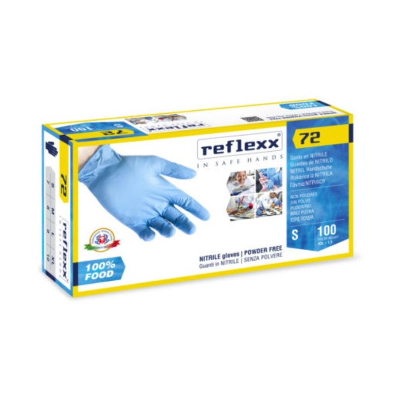 Gants en nitrile Reflexx 72 sans poudre