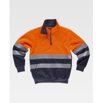 Sweat-shirt de travail à demi-zip haute visibilité C9035 - Workteam