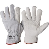 12 paires - Gants de travail en cuir fleur avec dos en...