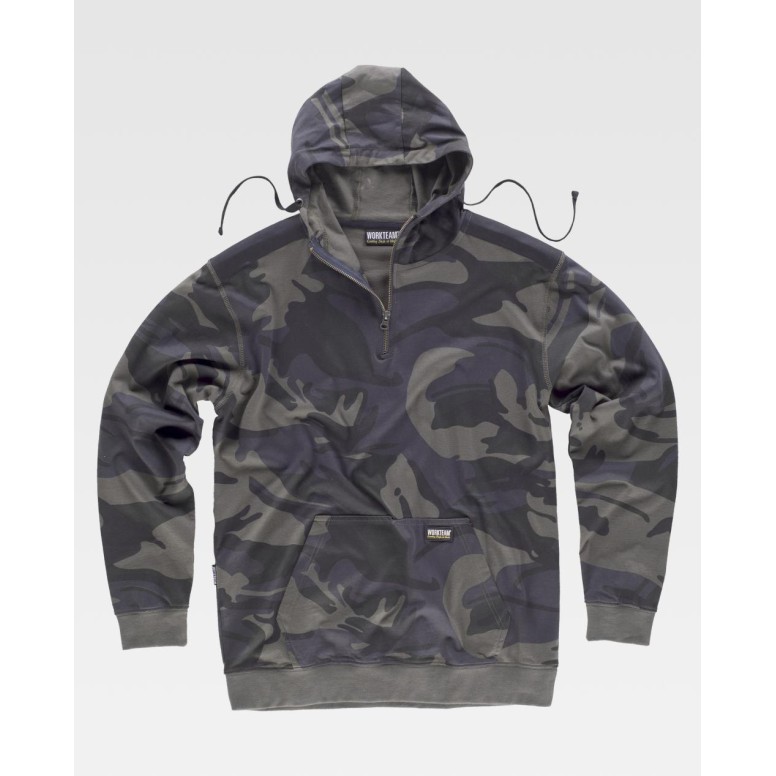 Sweat-shirt de travail camouflage en coton...