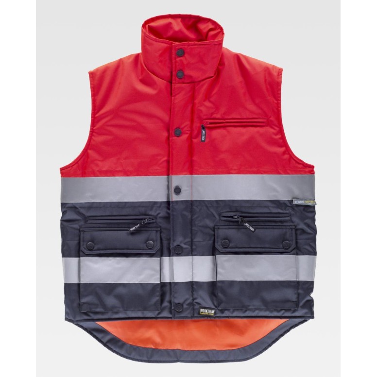Gilet de travail rembourré bicolore haute...