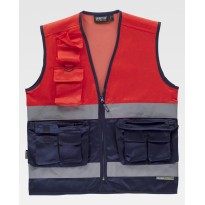 Gilet de travail bicolore haute visibilité à poches multiples C4047 - Workteam