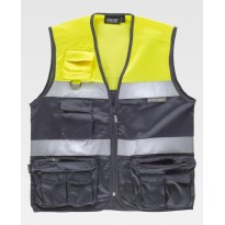 Gilet de travail style safari à poches multiples haute visibilité C4010 - Workteam