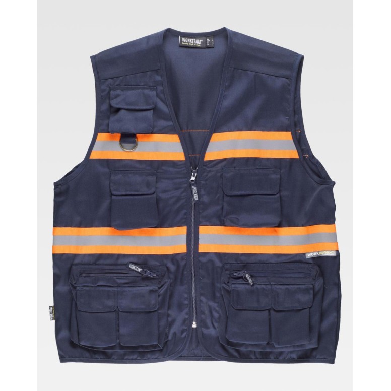 Gilet de travail Safari Multi-poches Haute...