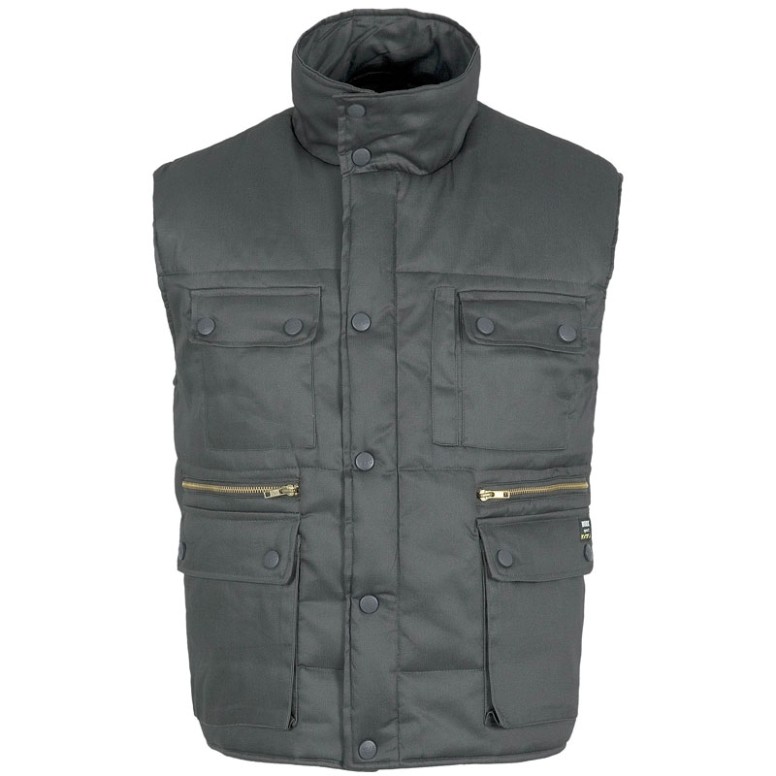 Gilet d'hiver multi-poches rembourré en coton -...
