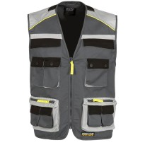 Gilet safari estival multi-poches avec détails réfléchissants - Workteam