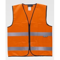 Gilet de travail à fermeture éclair avec bandes haute... 2