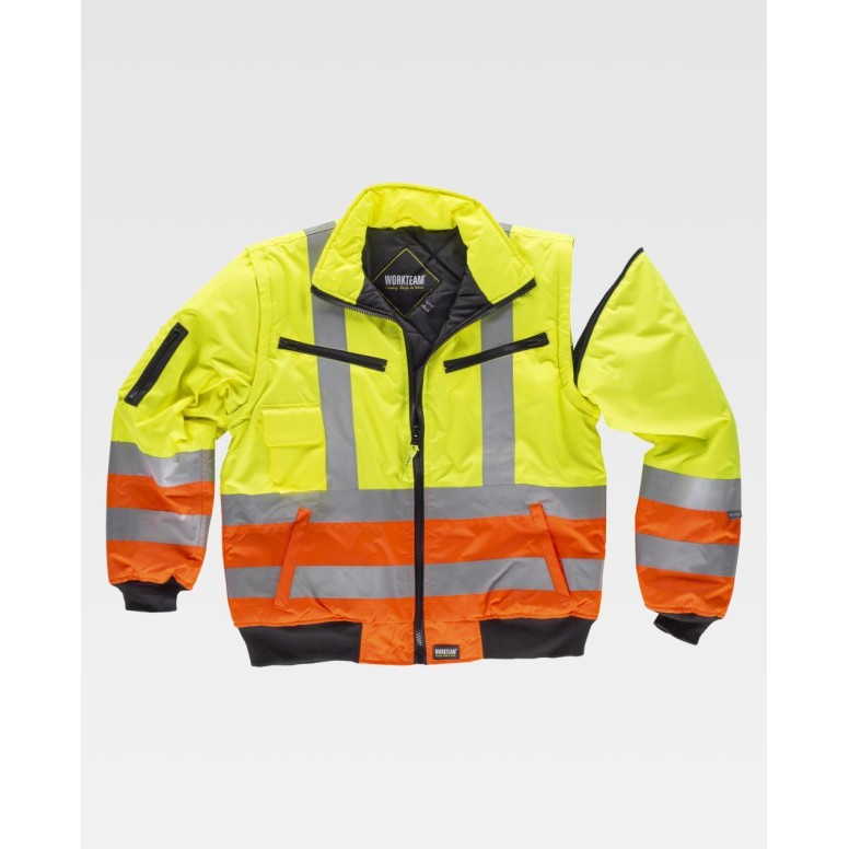 Veste de travail rembourrée bicolore haute...