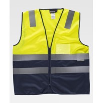 Gilet de travail à fermeture éclair avec bandes haute visibilité C3615 - Workteam