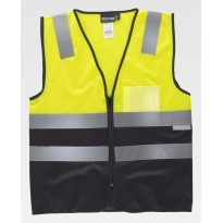 Gilet de travail à fermeture éclair avec bandes haute visibilité C3615 - Workteam