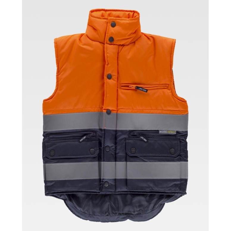 Gilet de travail matelassé bicolore haute...