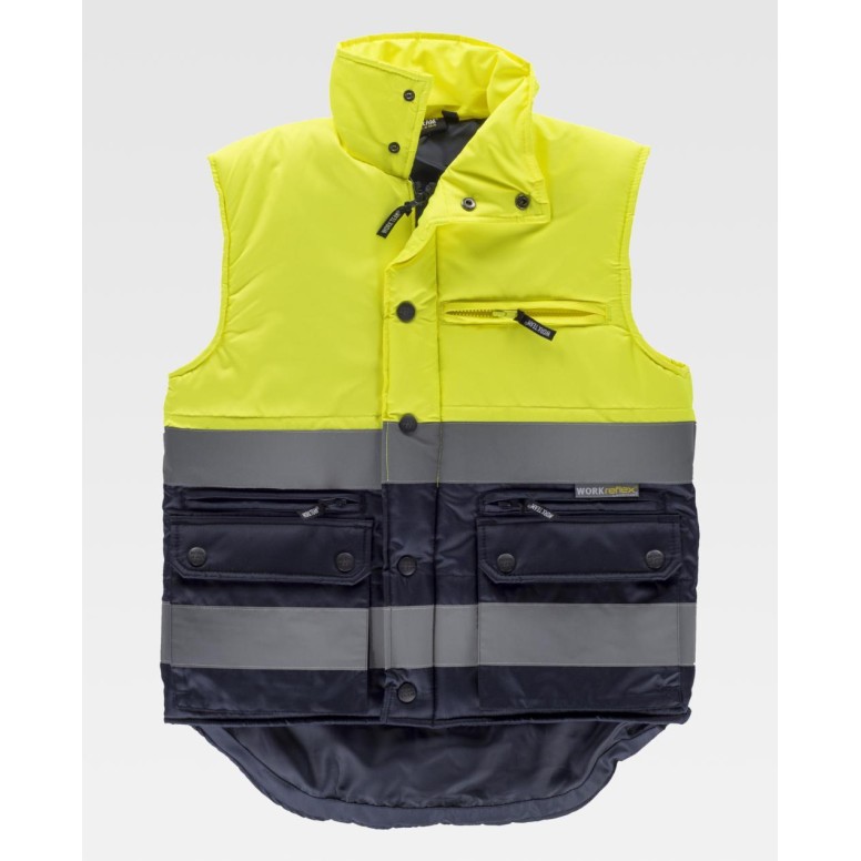 Gilet de travail matelassé bicolore haute...
