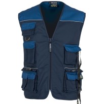 Gilet de travail estival à poches multiples avec col en V et détails réfléchissants - Workteam