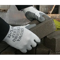 10 paires - Gants de travail thermiques d'hiver anti-froid Showa Thermo 451 sans couture en latex - Modèle thermique SH451