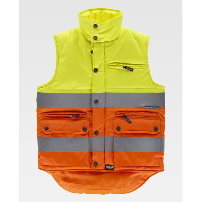 Gilet de travail matelassé bicolore haute...