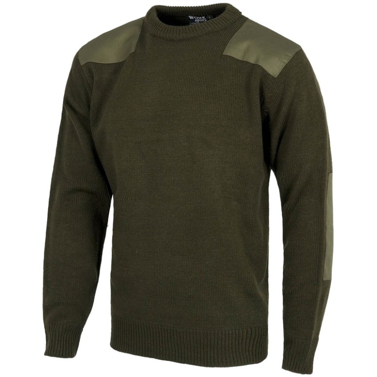 Pull à col rond en grosse maille avec renforts...