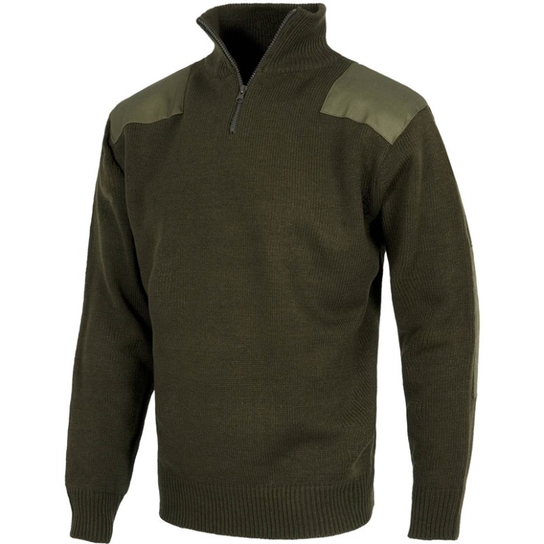 Pull sportif à col haut avec fermeture demi-zip...