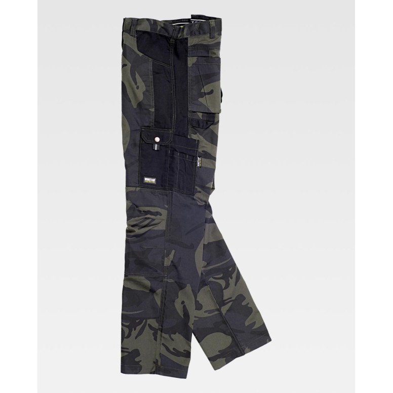 Pantalons de travail camouflés à poches...