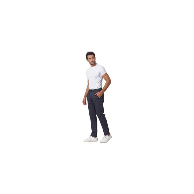 Pantalons unisex multipoche à taille élastique...