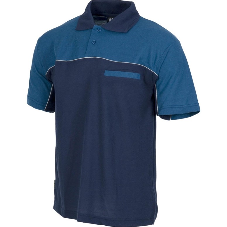 Polo en tissu piqué à manches courtes combinée...