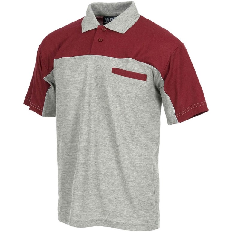 Polo en tissu piqué à manches courtes combinée...