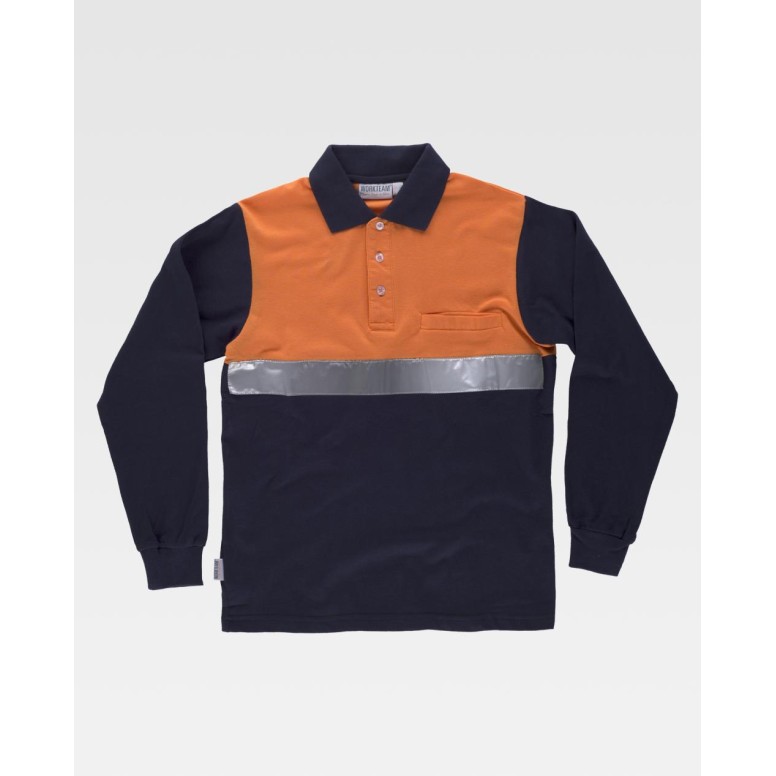 Polo de travail à manches longues en 100% coton...