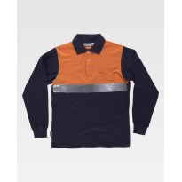 Polo de travail à manches longues en 100% coton haute visibilité C3843 - Workteam