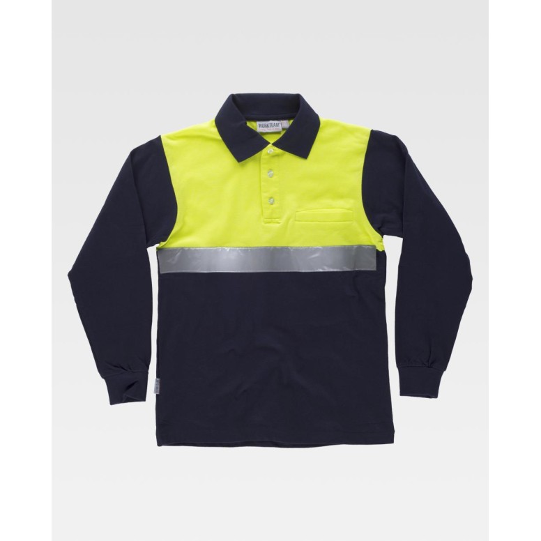 Polo de travail à manches longues en 100% coton...