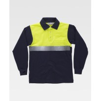 Polo de travail à manches longues en 100% coton haute visibilité C3843 - Workteam