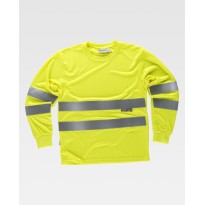 T-shirt de travail à manches longues avec bandes haute visibilité C3933 - Workteam