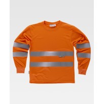 T-shirt de travail à manches longues avec bandes haute visibilité C3933 - Workteam