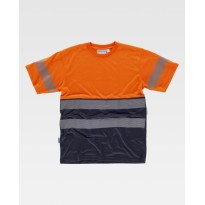 T-shirt à manches courtes haute visibilité bicolore avec bandes réfléchissantes C6040 - Workteam