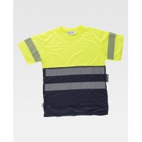 T-shirt à manches courtes haute visibilité bicolore avec bandes réfléchissantes C6040 - Workteam