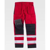 Pantalon de travail à poches multiples en tissu stretch...