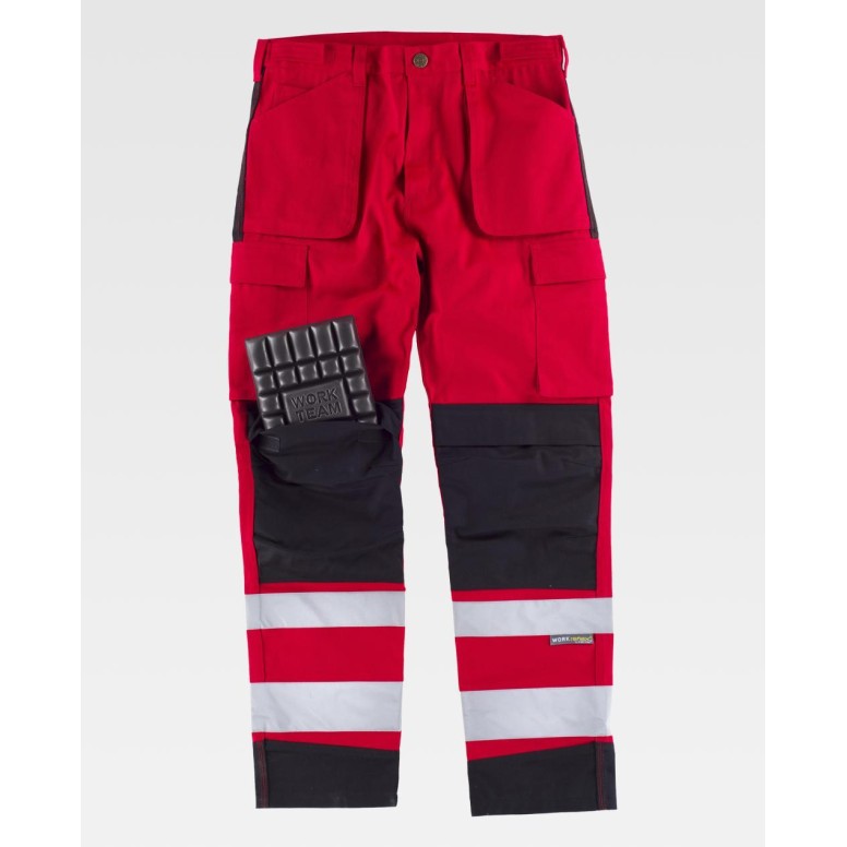 Pantalon de travail à poches multiples en tissu...
