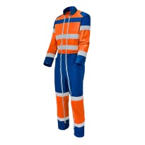 Combinaison de travail double fermeture éclair haute visibilité multipoches Molinel Fluopro Quick FLUOQK72ASJ/BU