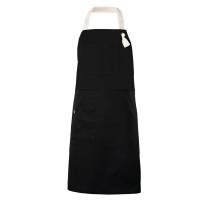 Tablier bicolore avec poche poitrine de travail à...