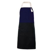 Tablier bicolore avec poche poitrine de travail à... 2