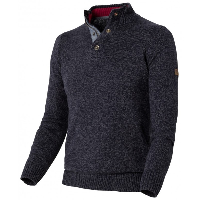 Pull col montant de travail 100% coton Molinel...