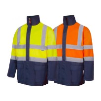 Parka bicolore 4 en 1 de travail haute visibilité à...