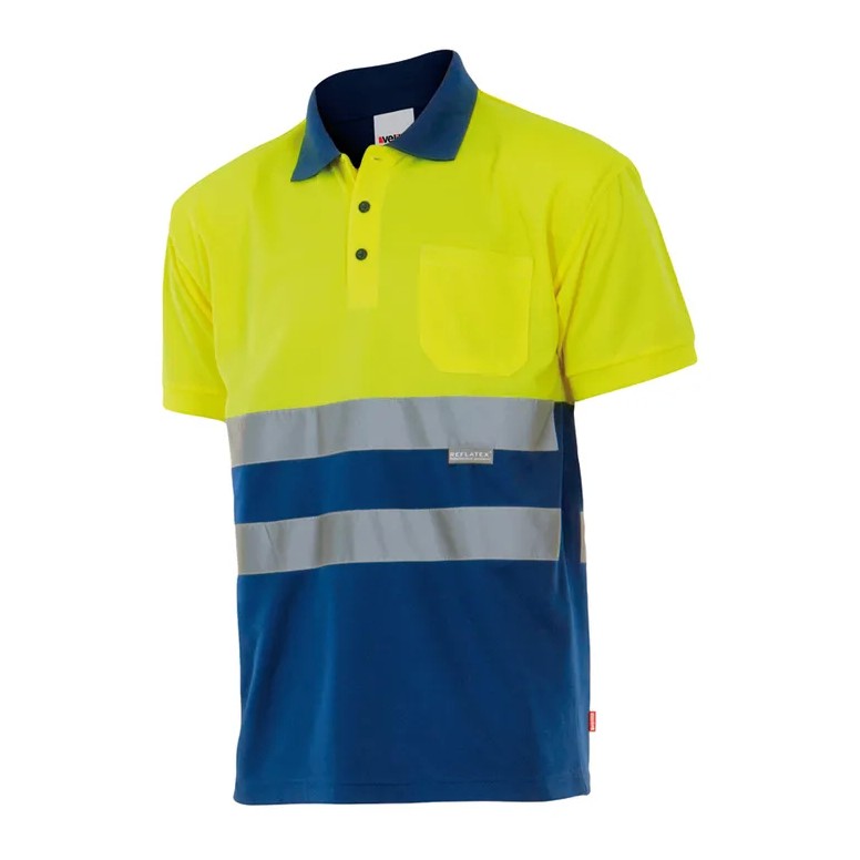 Polo bicolore de travail haute visibilité...