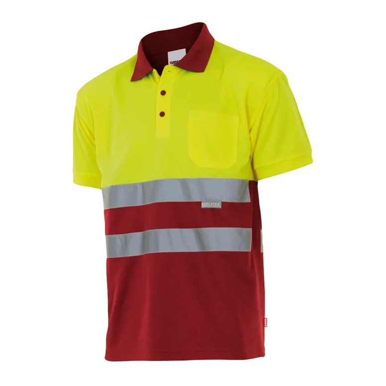 Polo bicolore de travail haute visibilité...