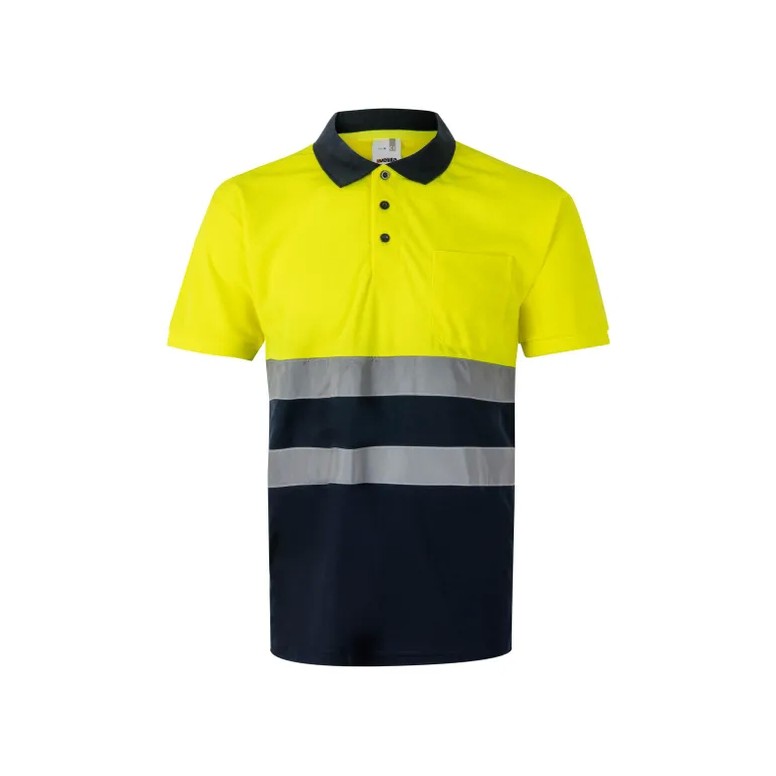 Polo bicolore de travail haute visibilité...