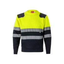 Pullover col rond bicolore de travail haute visibilité...