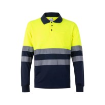 Polo bicolore à manches longues de travail haute visibilité Velilla 305507