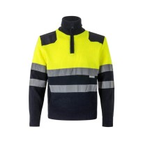 Pullover à fermeture éclair courte bicolore de travail haute visibilité Velilla 301001