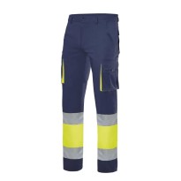 Pantalon de travail bicolore haute visibilité extensible à multiples poches Velilla 303002S