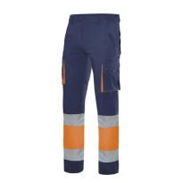 Pantalon de travail bicolore haute visibilité extensible à multiples poches Velilla 303002S